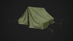 Camp Tent Military Low-poly 3D model