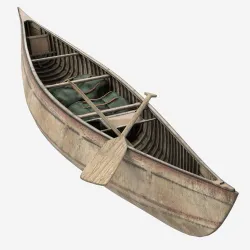 Canoe wooden 3D model