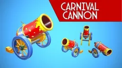 CARNIVAL CANNON CIRCUS CARTOON STYLIZED Low-poly 3D model