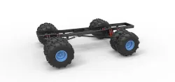 Chassis of vintage monster truck double wheels Scale 1 to 25 3D print model