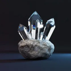 Crystal crystals on rock 3D model