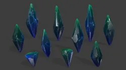 crystal set of crystals Low-poly 3D model