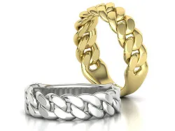 Cuban Ring Chain Link Ring 7mm Wide 9 10 11 12 13 US sizes  3D print model