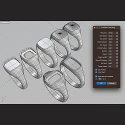 Cushion Top Ring 3D Model Python Automation in Rhino 3D print model