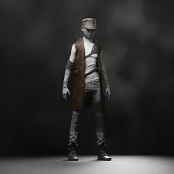 Custom female outfit for Metahuman character Low-poly 3D model