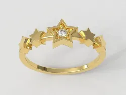 Diamond Stars Ring 3D print model