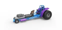 Diecast Mini Rod pulling tractor with jet engine Scale 1 to 25 3D print model