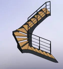escalier double quart tournant