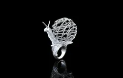 exclusive snail ring with stones 332 3D print model