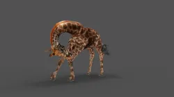 Fur Giraffe Rigged and Animated in Blender Low-poly 3D model