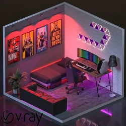 gaming room 3D model
