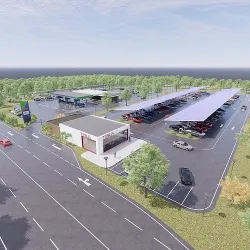 Gas Station and Vehicle Charging Station 3D model
