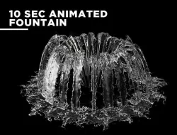 High quality fountain 10 second animation 3D model