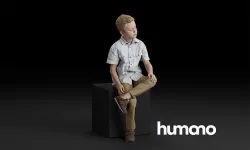Humano Sitting boy 0608 3D model