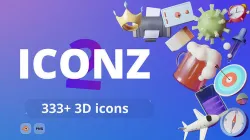 ICONZ - 333 stylized lowpoly 3D  icons  Low-poly 3D model