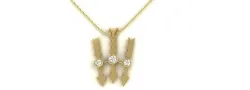 Ladies 3 Stone Bezel Pendant Diamond Gems Gold Platinum Jewelry 3D print model