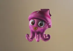 Little cute squid 3D print model
