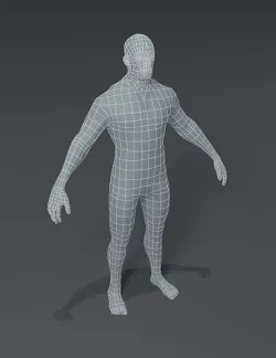 Male Body Base Mesh 3D Model Low-poly 3D model