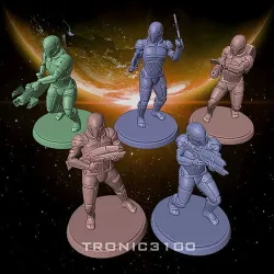 Mass Effect Alliance Squad Miniature Pack for Tabletop games 3D print model