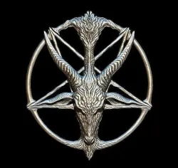 Medallion depicting the deity baphomet file STL OBJ  3D printers 3D print model