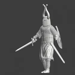 Medieval Teutonic Order Brother - crested helmet