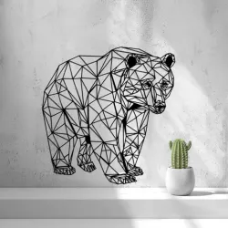 Modern Low Poly Bear Wall Art