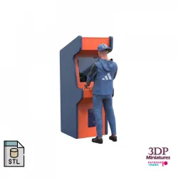 N1 Man playing arcade game 3D print model