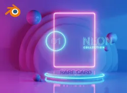 Neon Blender NFT PODIUM animated template 3D model