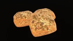 Nutty Bread AR VR PBR  Lowpoly with game ready 3d Model Low-poly 3D model