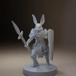 Oryc - Harengon Cleric Pose 2