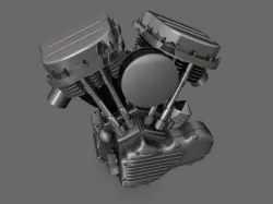 Panhead Harley Motorcycle Engine 3D model