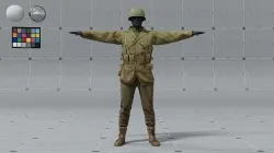PBR 3D model - American ww2 soldier 3D model