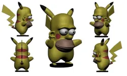 PIKACHU HOMER SIMPSON 3D print model