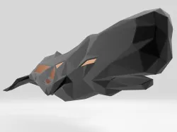 Polygonal Sperm Whale Parametric 3D print model