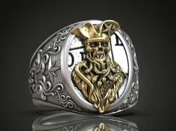 Ring undead Pirate snakes wind rose anchor 3D print model