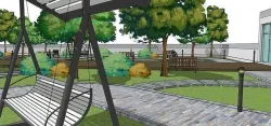 Rooftop promenade 3D model