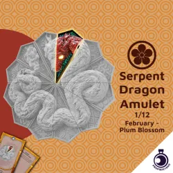 Serpent Dragon Amulet - Kirasagi - Plum Blossom Shard - February