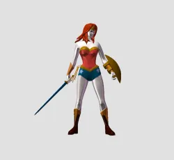 SolidWorks Powersurfacing modeling 3D model of Wonder Woman 3D model