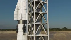 Starship Super Heavy and Tower Low-poly 3D model