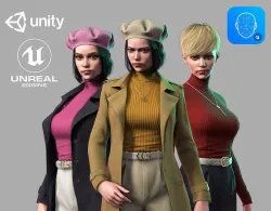 Streetwear Girl 2-14 - Street Wear Girls Pack Game-Ready Low-poly 3D model