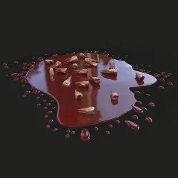 Teeth Bloody Pile Horror Prop Low-poly 3D model