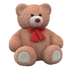 toy teddy bear brown with a bow 3D model