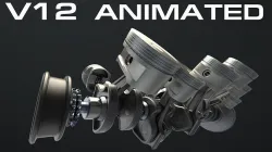V12 Engine Working Animated 3D model
