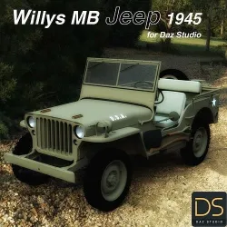 Willys MB Jeep 1945 Low-poly 3D model