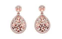 Women Drop  Heavy Earrings 3dm STL OBJ FBX Render Details 3D print model