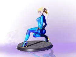 3D Figure Painted SAMUS Zero Suit 3D print model