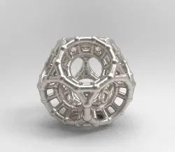 4d Polytope Bead - Non-Euclidean Math Art Pendant 3D Model 3D print model