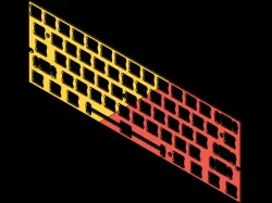 60% ANSI Keyboard Plate - Split 2 - with Pegs