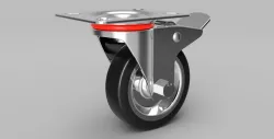 75MM SWIVEL RUBBER WHEEL LOCKING CASTOR