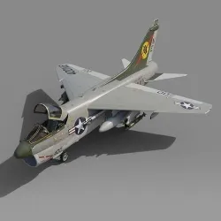 A7 CORSAIR II aircraft with weapons and shelter bonus Free 3D model